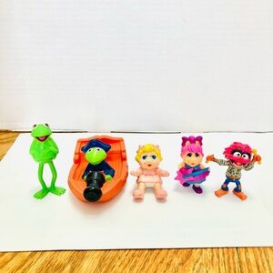 The Muppets PVC Mini Figures Lot(5) Kermit Animal Miss Piggy Some Vintage Read